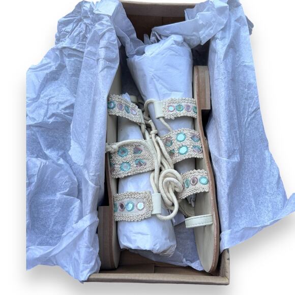 Free People NEW IN BOX Mantra Mirror Sandal Lace Up Size 37 - Picture 9 of 10